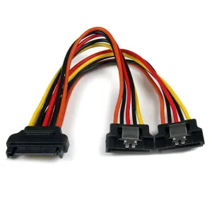 Startech.Com 6In Latching Sata Power Y Splitter Cable Adapter - M/F - 6 Inch Serial Ata Power Cable Splitter - Sata Powe