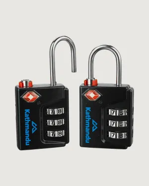 TSA 3 Dial Padlock - Black/Blue