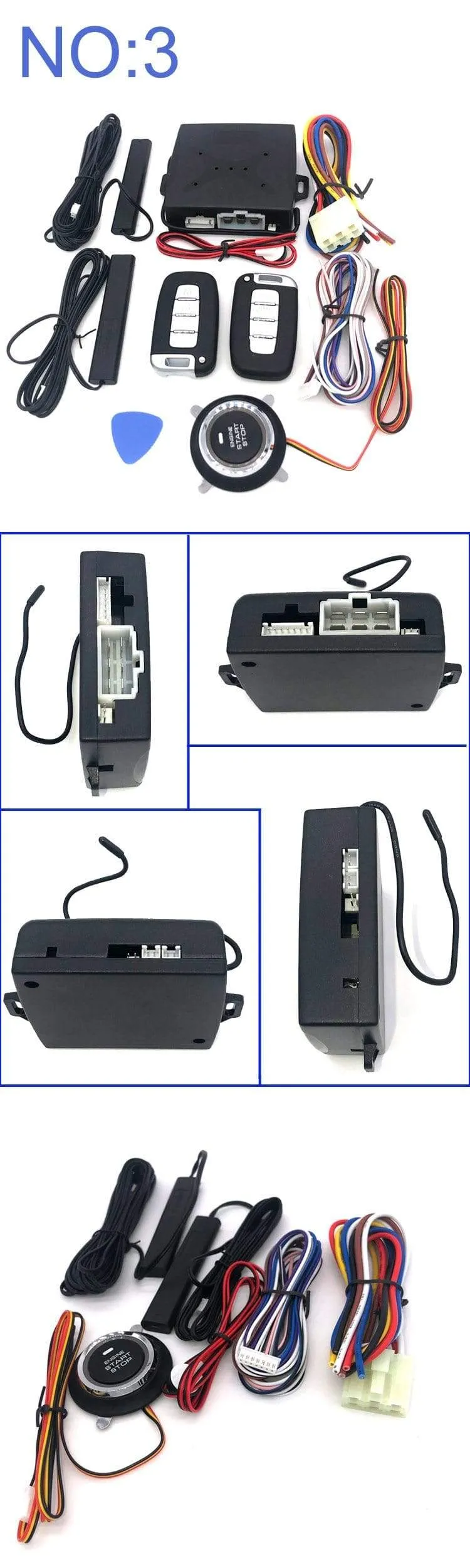 Universal auto start stop keyless entry system engine start alarm system push one-button start system remote car accessories