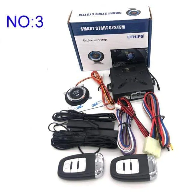 Universal auto start stop keyless entry system engine start alarm system push one-button start system remote car accessories