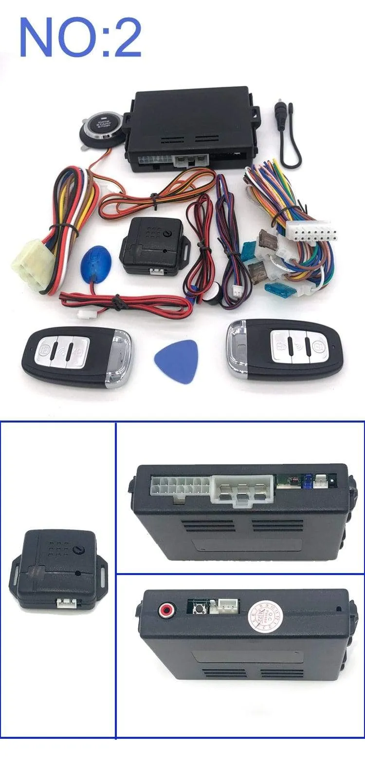 Universal auto start stop keyless entry system engine start alarm system push one-button start system remote car accessories