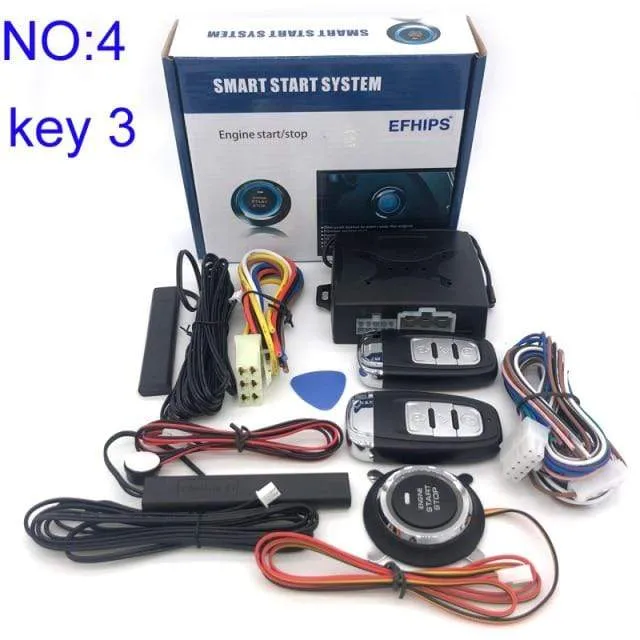 Universal auto start stop keyless entry system engine start alarm system push one-button start system remote car accessories