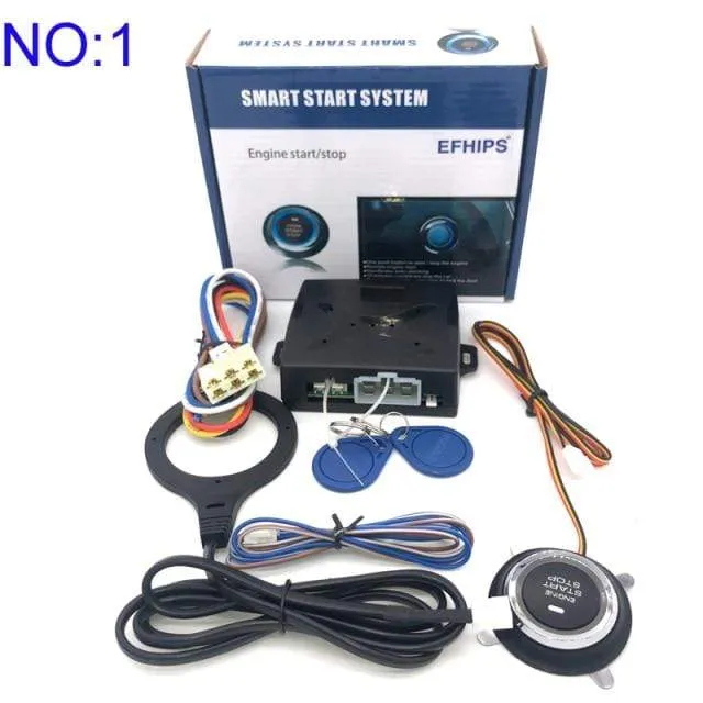 Universal auto start stop keyless entry system engine start alarm system push one-button start system remote car accessories