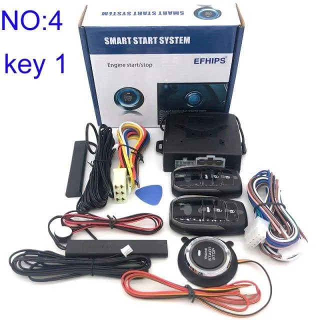 Universal auto start stop keyless entry system engine start alarm system push one-button start system remote car accessories