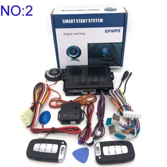 Universal auto start stop keyless entry system engine start alarm system push one-button start system remote car accessories