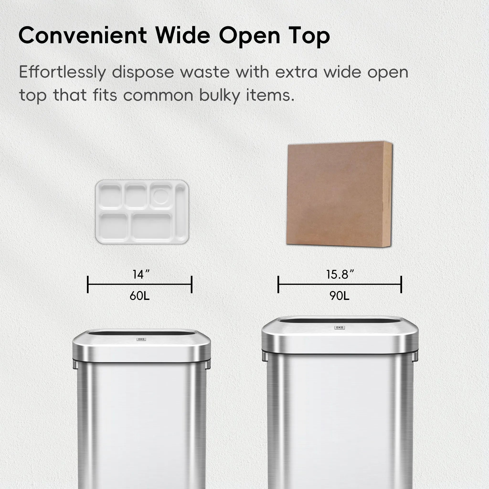Urban Slim Open Top Can Commercial Grade - 60L / 16 Gal