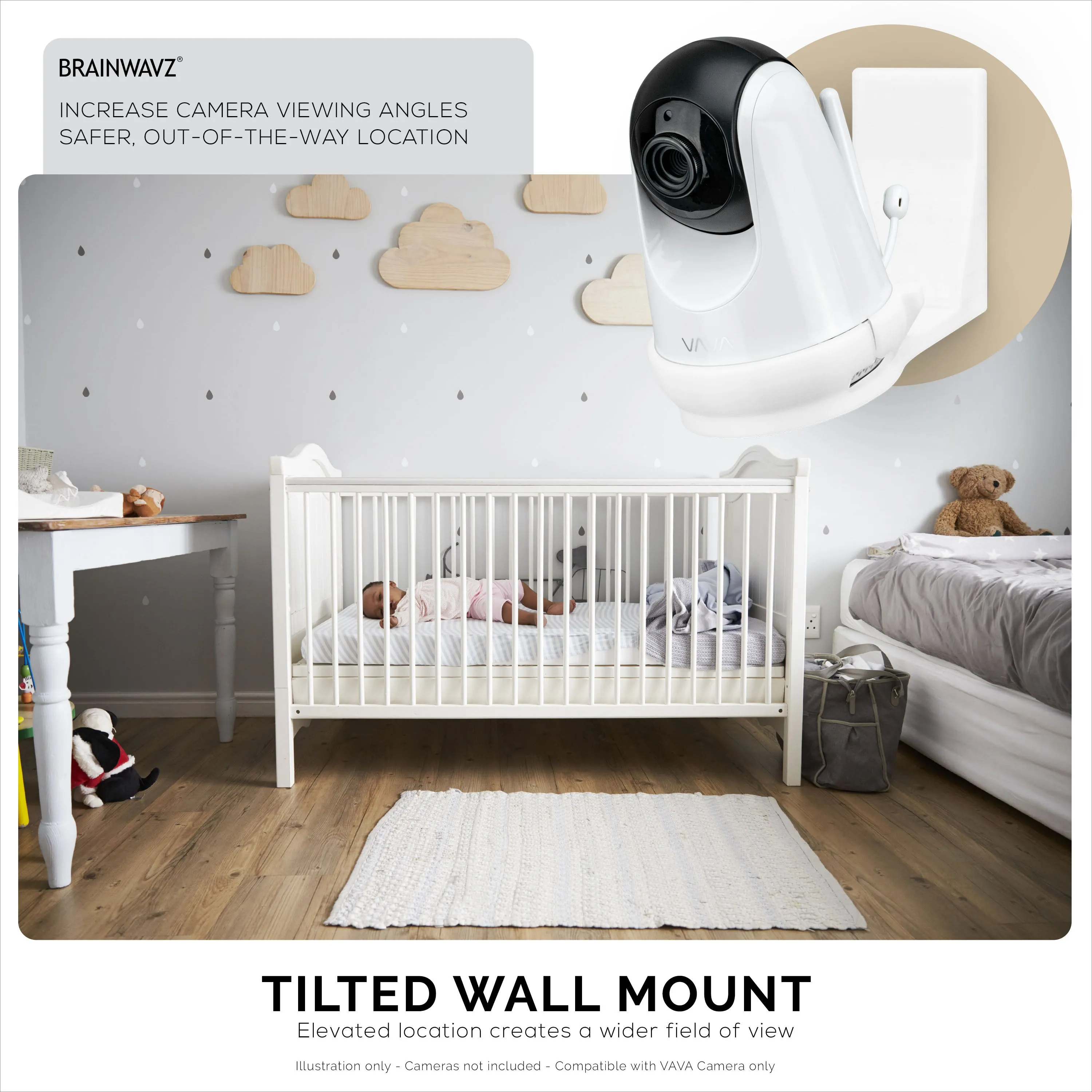 VAVA VA-IH006 Stick On Wall Mount Holder - Easy to Install, No Screws or Mess