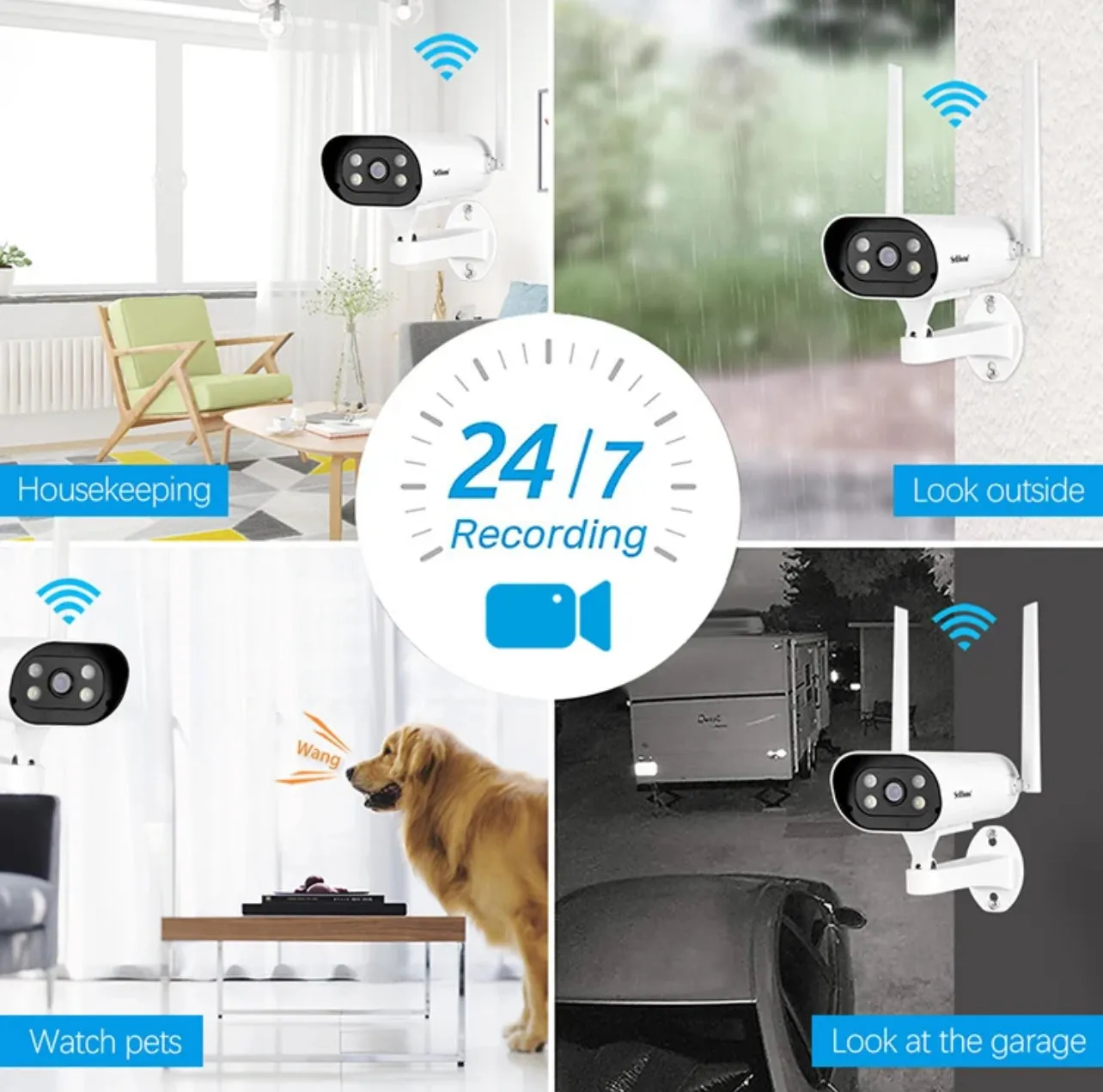 Wireless 2MP 4CH CCTV Security Camera System