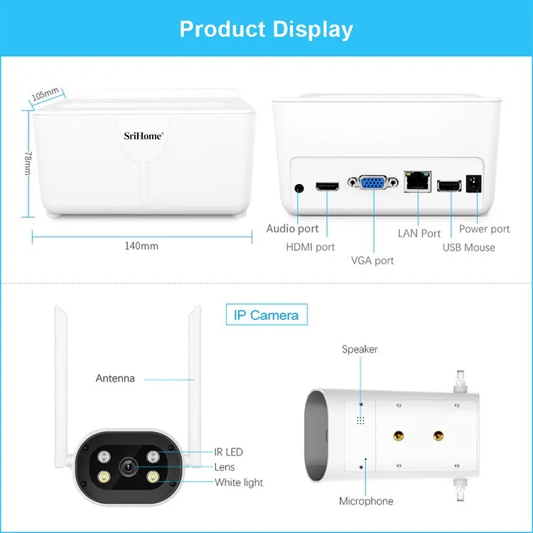 Wireless 2MP 4CH CCTV Security Camera System