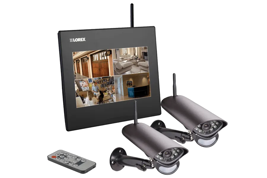 Wireless camera home system with motion detection, 9 inch monitor