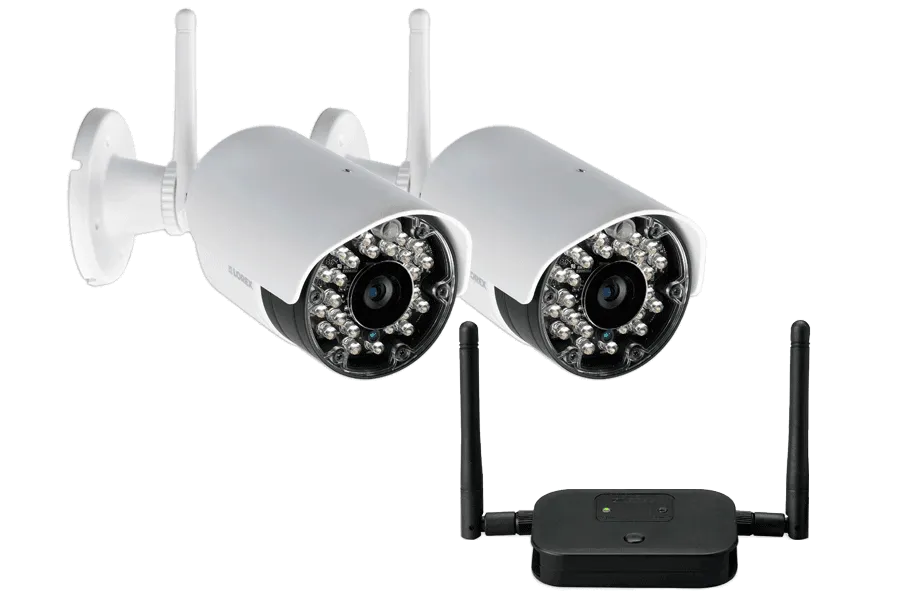 Wireless security cameras with dual receiver