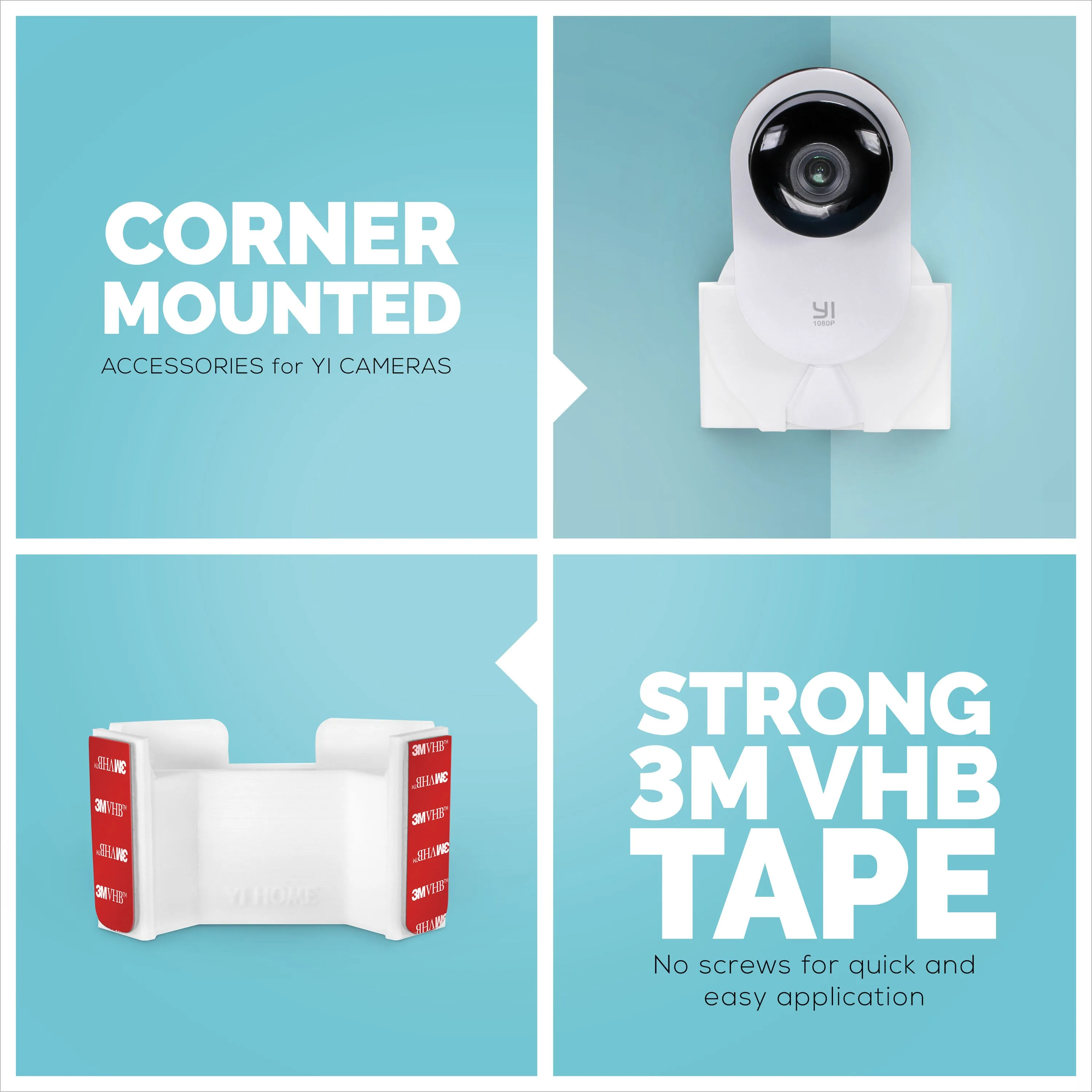 YI Home Adhesive Corner Mount - Easy to Install, No Screw or Mess